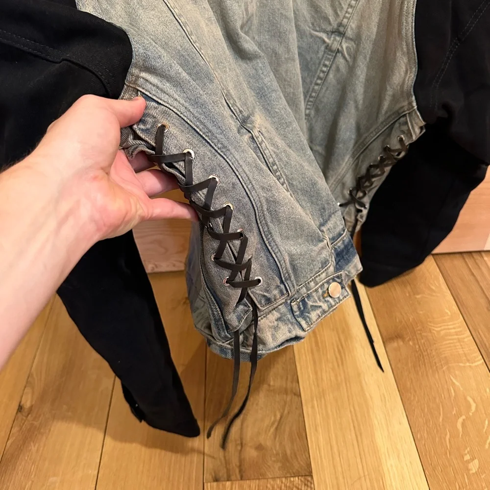 AMIRI Oversized Denim Jacket w/Contrast Sleeves - Picture 6 of 6